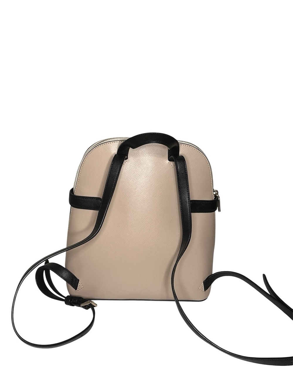 Kate Spade NY Staci Dome Leather Medium Backpack colorblock warm beige black - Picture 2 of 8